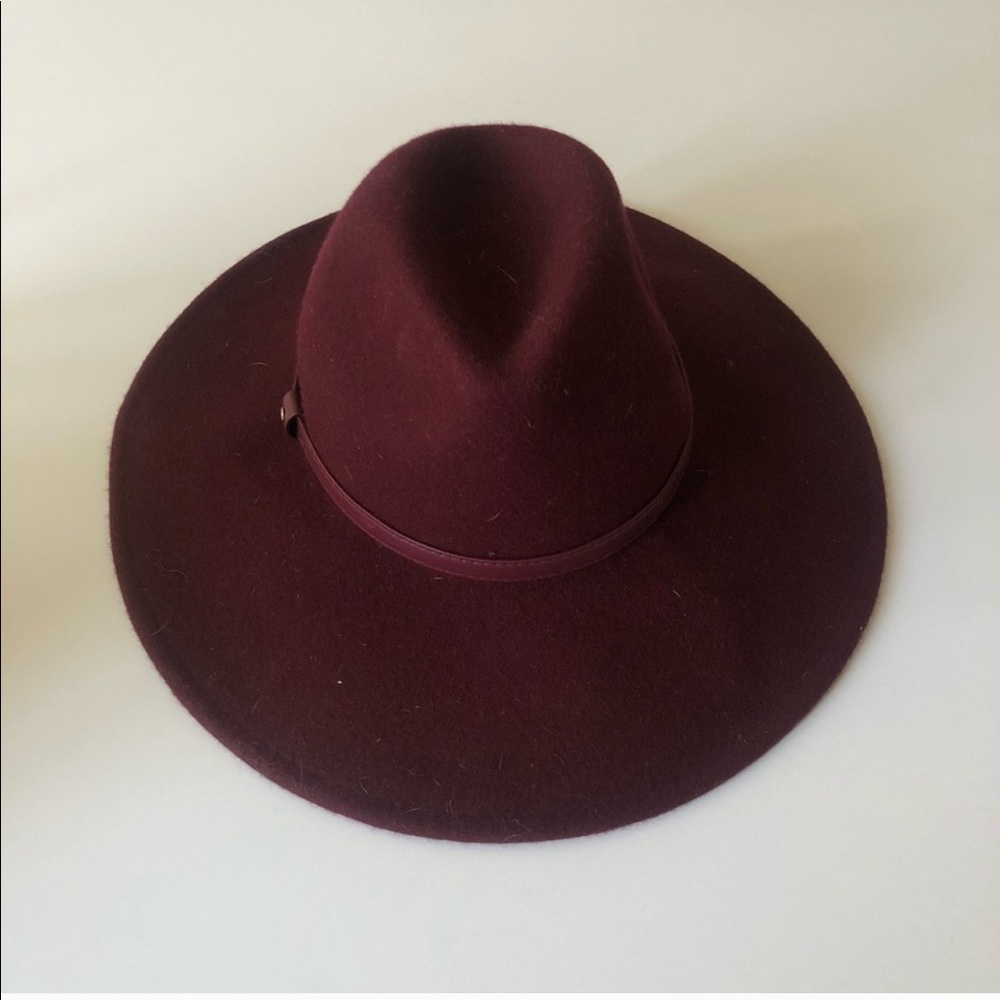 Wide brim Oxblood/ burgundy hat